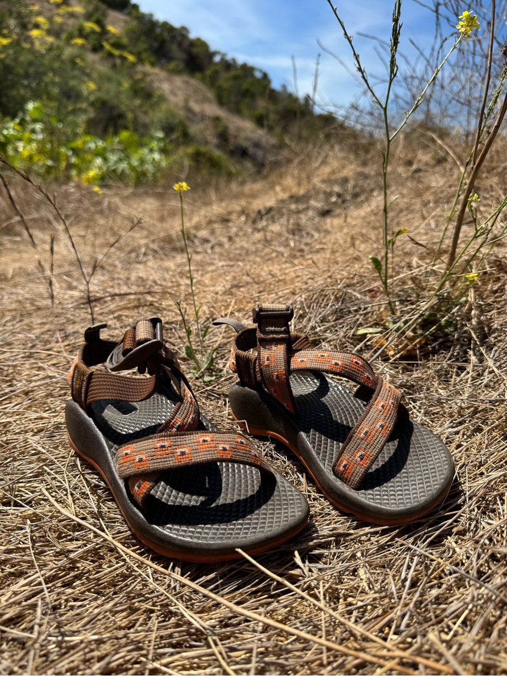 Chaco Kids Z/1 Brown and Orange Strap Sandals